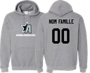 HOCKEY DE LA VALLÉE - 18500 Molleton à capuchon unisexe - DTF. DTF-1181 (AV) - TR. TS-1002 (DOS)