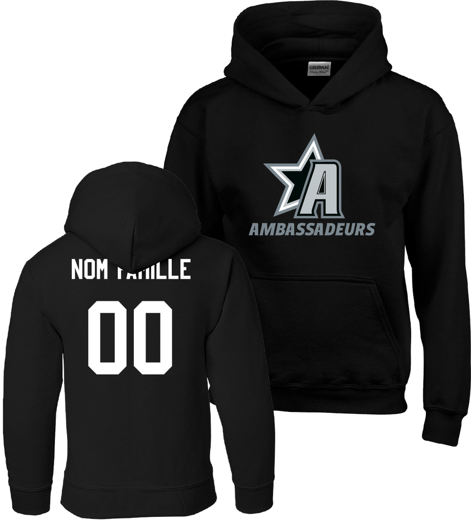 HOCKEY DE LA VALLÉE - 18500 Molleton à capuchon unisexe - DTF. DTF-1181 (AV) - TR. TS-1002 (DOS)