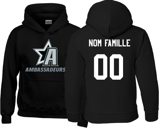 HOCKEY DE LA VALLÉE - 18500B Molleton à capuchon enfants - DTF. DTF-1181 (AV) - TR. TS-1000 (DOS)