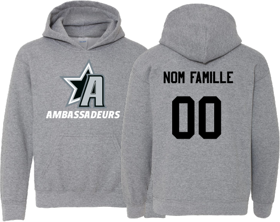 HOCKEY DE LA VALLÉE - 18500B Molleton à capuchon enfants - DTF. DTF-1181 (AV) - TR. TS-1000 (DOS)